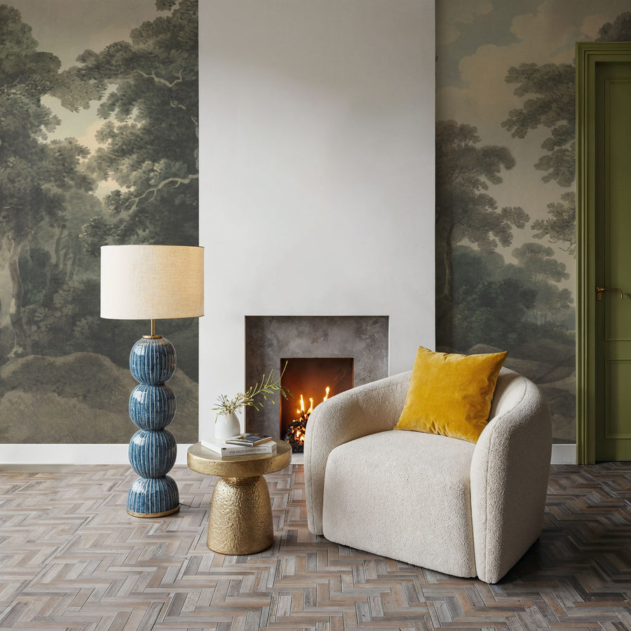 Vintage Wallpaper Mural – Retro Wall Mural – Historic Lands, Vintage Green