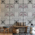 Sakura & Bird, Rose Mural Wallpaper - room preview 02