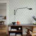 Organic Lines Blue Mural Wallpaper - room preview 02