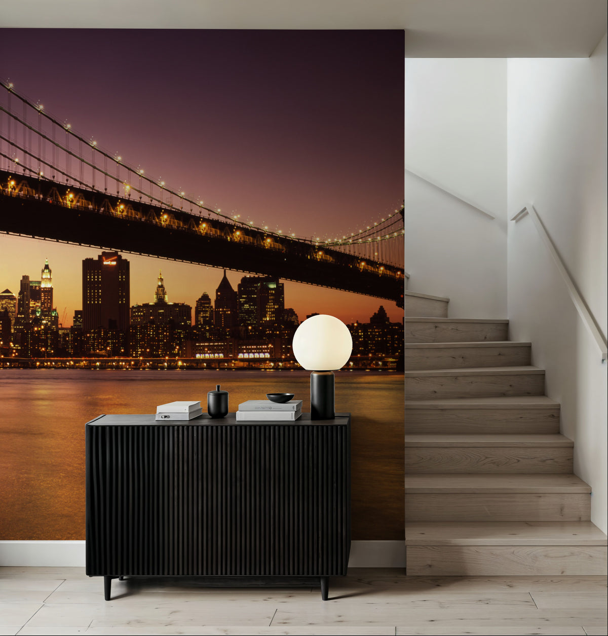 Golden Hour Bridge III Mural Wallpaper - room preview 02