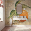 L Orange Mural Wallpaper - room preview 02