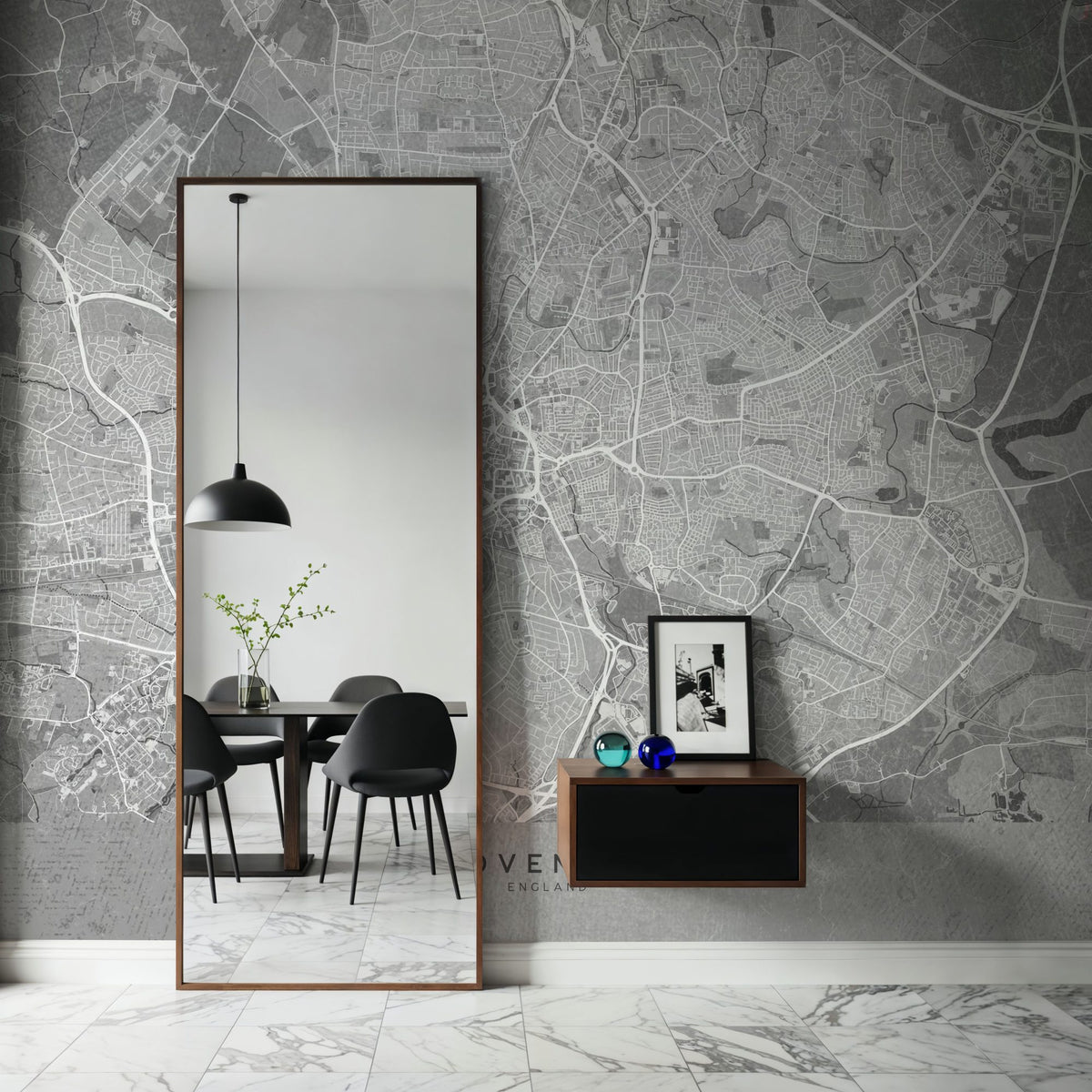 Coventry Grey Mural Wallpaper - room preview 02