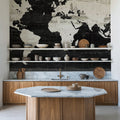 World Map Black Mural Wallpaper - room preview 02