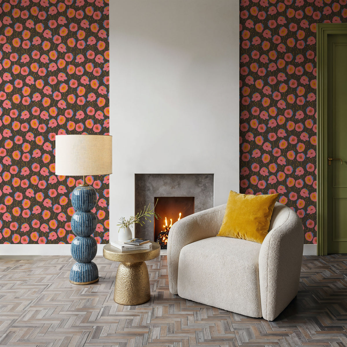 Pop Flowers Mural Wallpaper - room preview 02