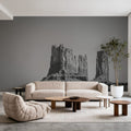 Monument Valley II BW Mural Wallpaper - room preview 02