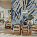 Shibori Coral IV on Linen Mural Wallpaper - room preview 02