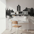 Roanoke Virginia Skyline Black & White Mural Wallpaper - room preview 02