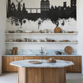 Scarborough England Skyline Black & White Mural Wallpaper - room preview 02