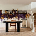Santiago De Chile Skyline Purple & Gold Mural Wallpaper - room preview 02