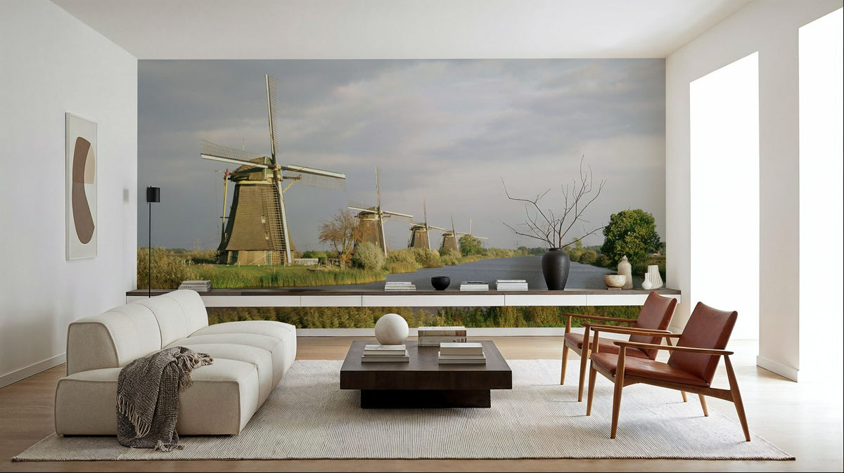 Riverside Windmills Mural Wallpaper - room preview 02