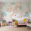 Hot Air Ballon Clouds Mural Wallpaper - room preview 02