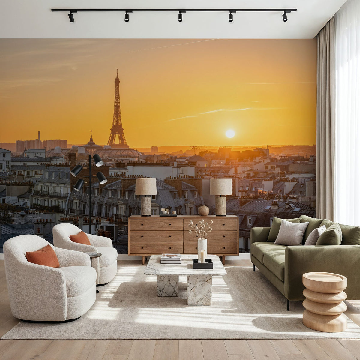 Sunset in Paris Mural Wallpaper - room preview 02