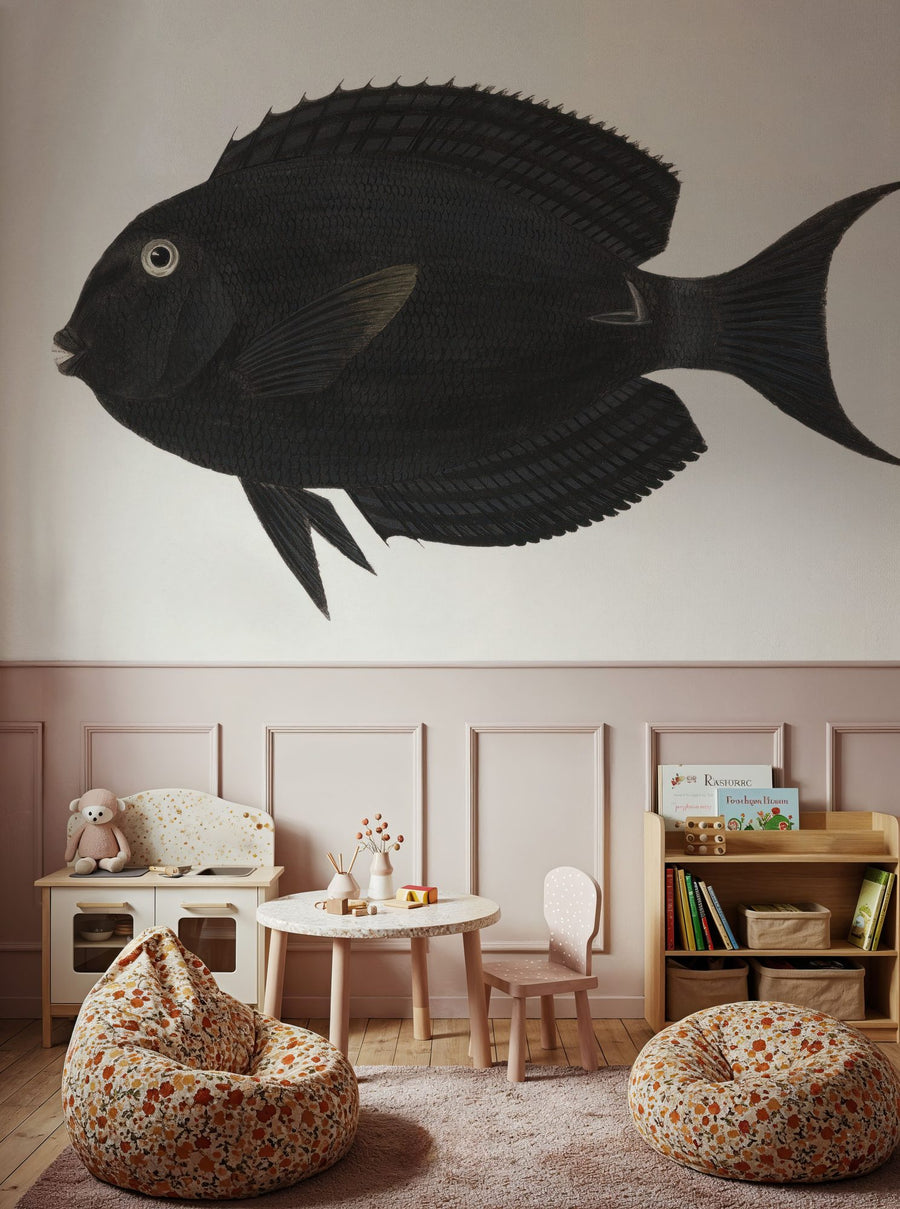 Sea Life Wallpaper Mural – Ocean Life Wall Mural – Black Surgeonfish