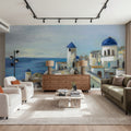 Santorini Strokes Mural Wallpaper - room preview 02
