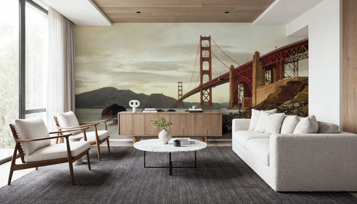 Golden Gate Morning Mural Wallpaper - room preview 02