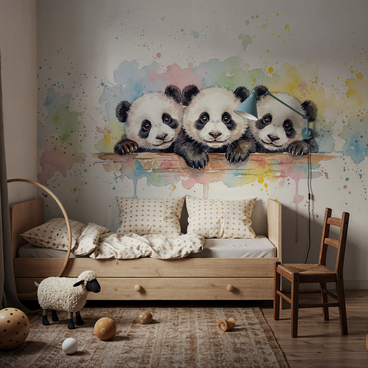 Panda - Cute Baby Animals Series Mural Wallpaper - room preview 02
