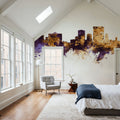 El Paso Texas Skyline Purple & Gold Mural Wallpaper - room preview 02