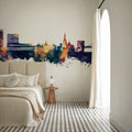 Umeå Skyline Blue & Bronze Mural Wallpaper - room preview 02