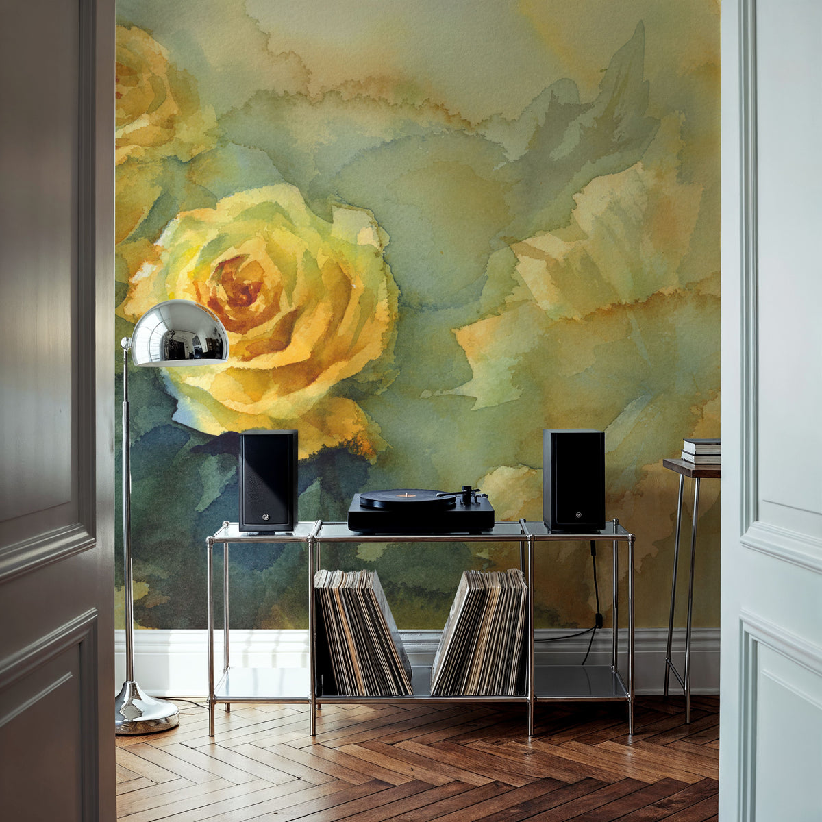 Golden Rose Reverie Mural Wallpaper - room preview 02