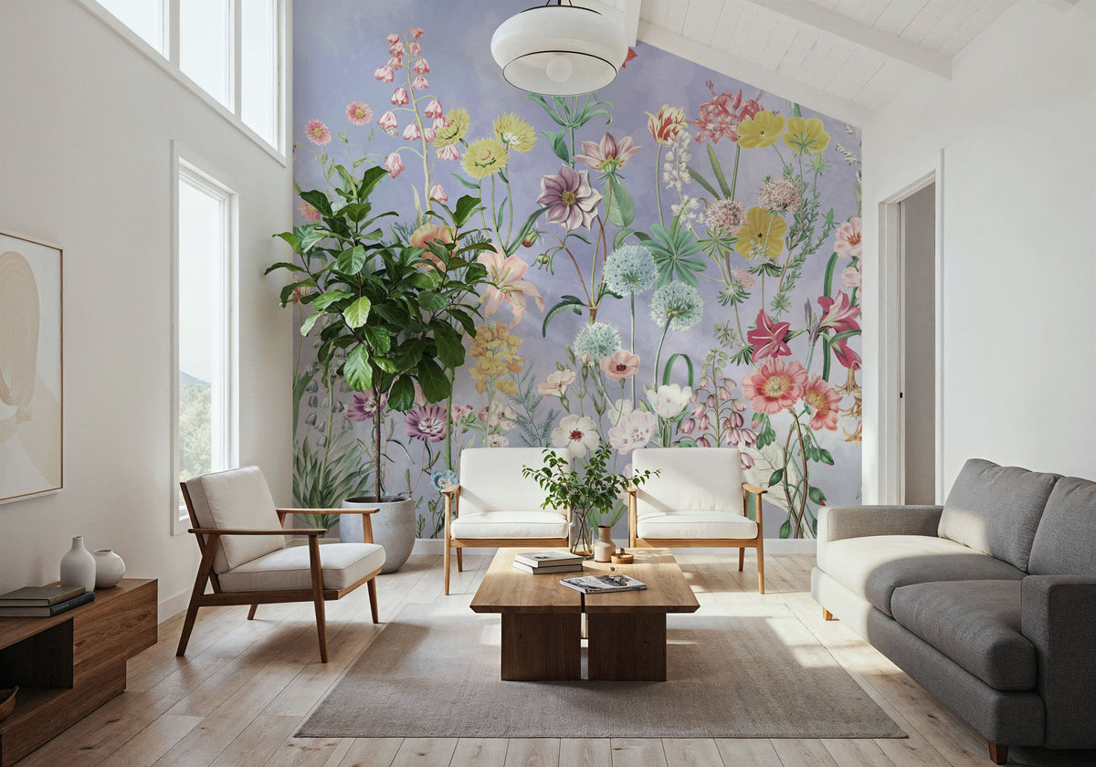 Summer Meadow Mural Wallpaper - Neutral Tone - room preview 02