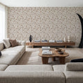Negative Leaf, Cinnamon Mural Wallpaper - room preview 02