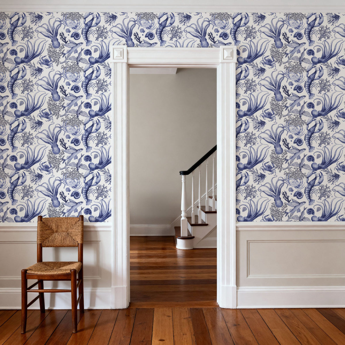 Ocean Miracles, Blue Mural Wallpaper - room preview 02