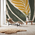 Simple Flowers II Yellow Mural Wallpaper - room preview 02