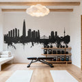 Seoul Skyline Black & White Mural Wallpaper - room preview 02