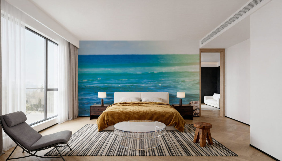 Serene Sea Mural Wallpaper - Blue Tone - room preview 02