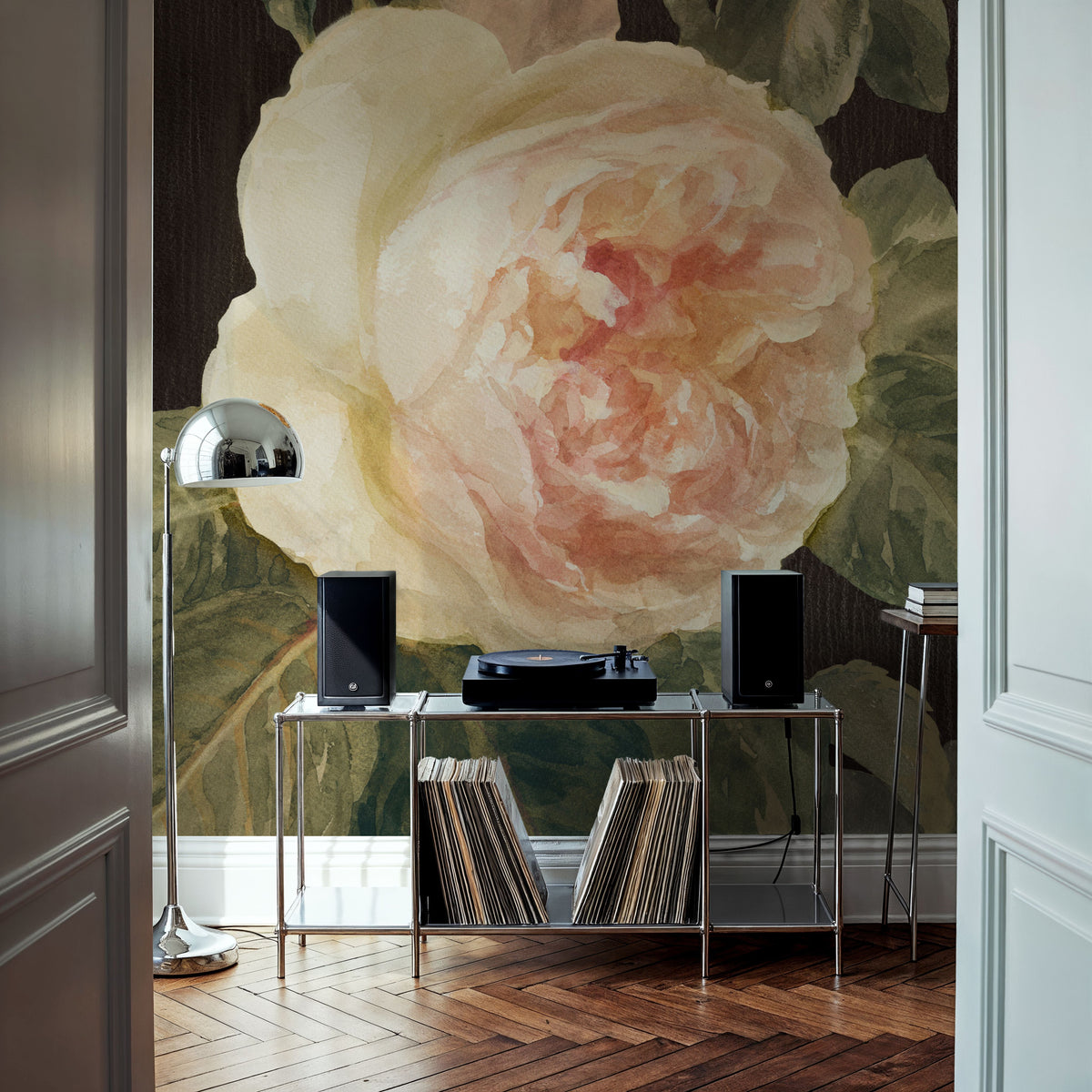 Heirloom Pink Rose Mural Wallpaper - room preview 02