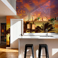 Blue Orange and Yellow Palms Mural Wallpaper - room preview 02