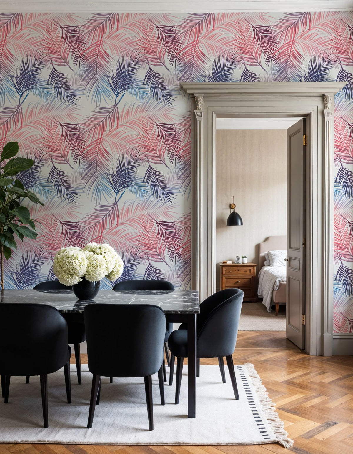 Miami Palm Leaves Mural Wallpaper - room preview 02