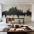 Philadelphia Skyline Concrete Mural Wallpaper - room preview 02