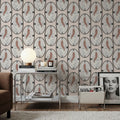 Koi Medallion, Peach Mural Wallpaper - room preview 02
