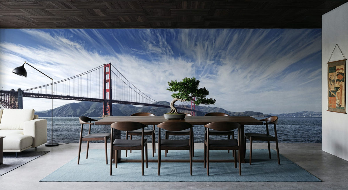Golden Gate Blue Sky Mural Wallpaper - room preview 02