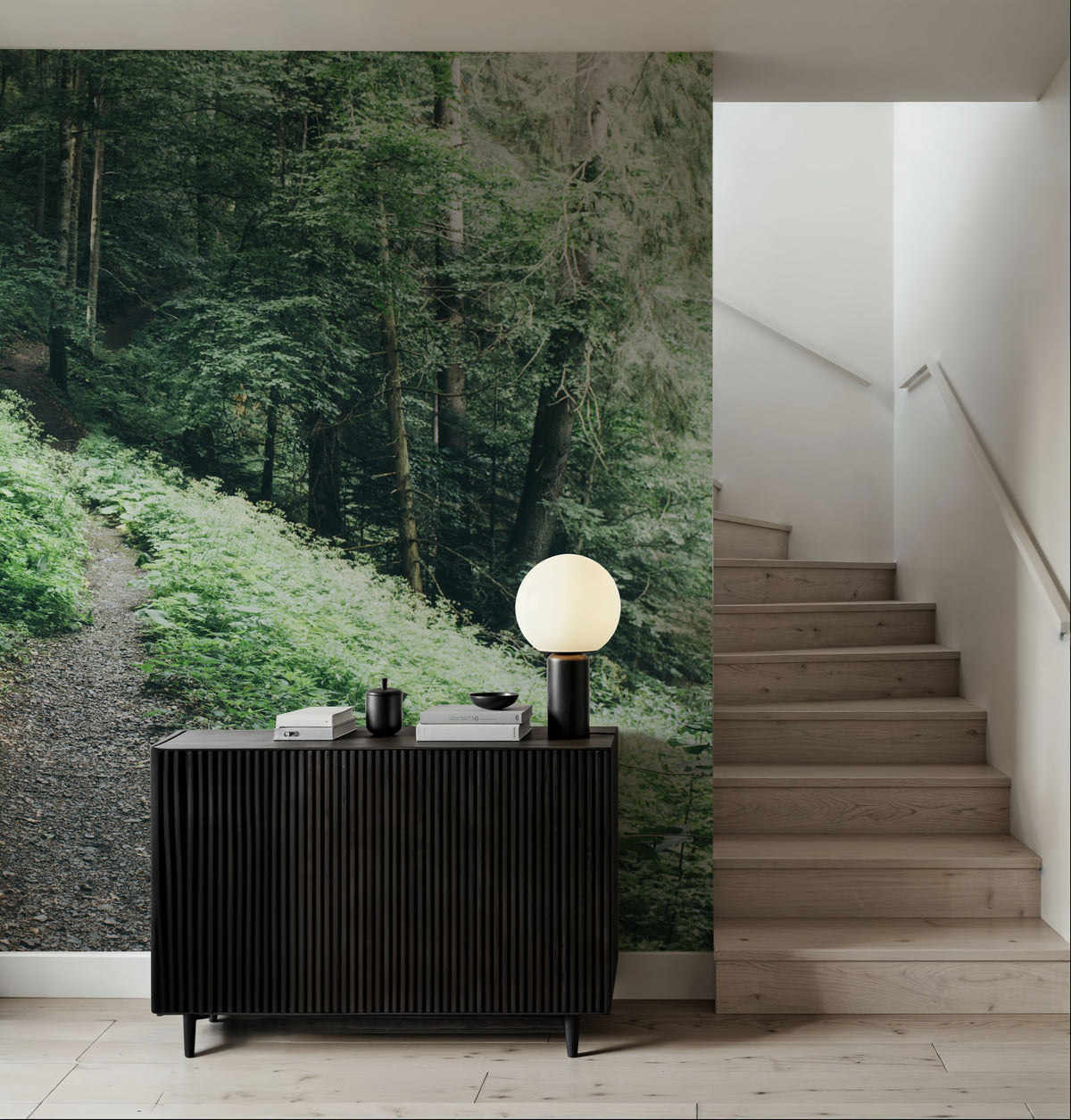 Dark Moody Forest Mural Wallpaper - room preview 02