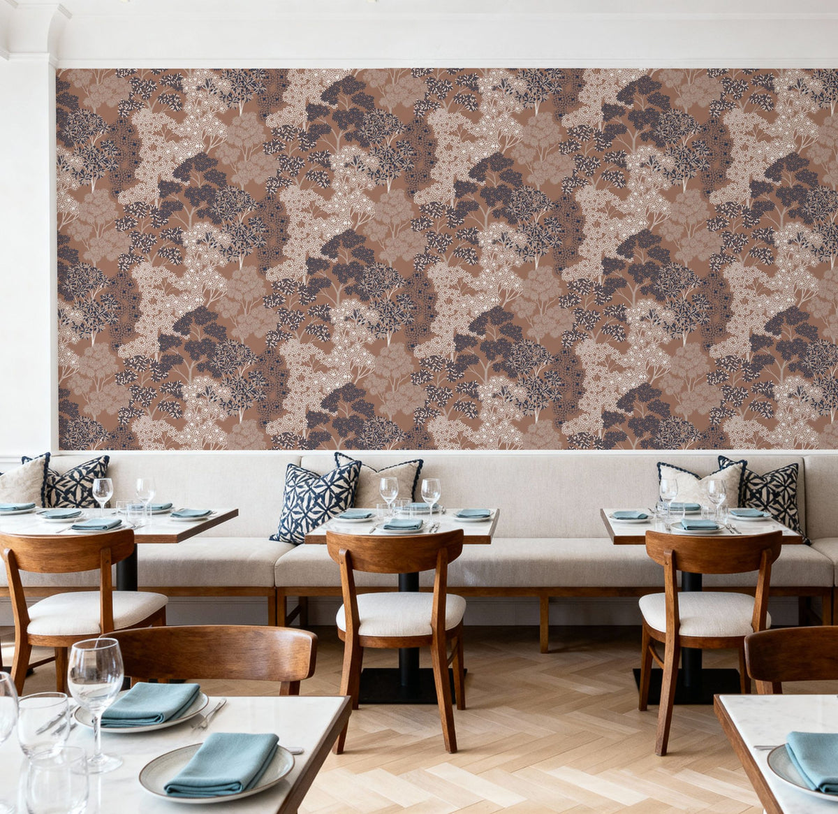 Overleaf Woodland Pattern, Fudge Mural Wallpaper - room preview 02