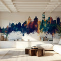 Santorini Skyline Blue & Bronze Mural Wallpaper - room preview 02