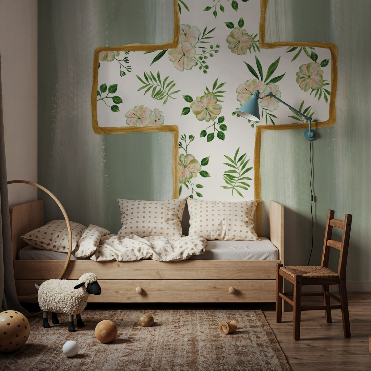 Floral Cross III Mural Wallpaper - room preview 02