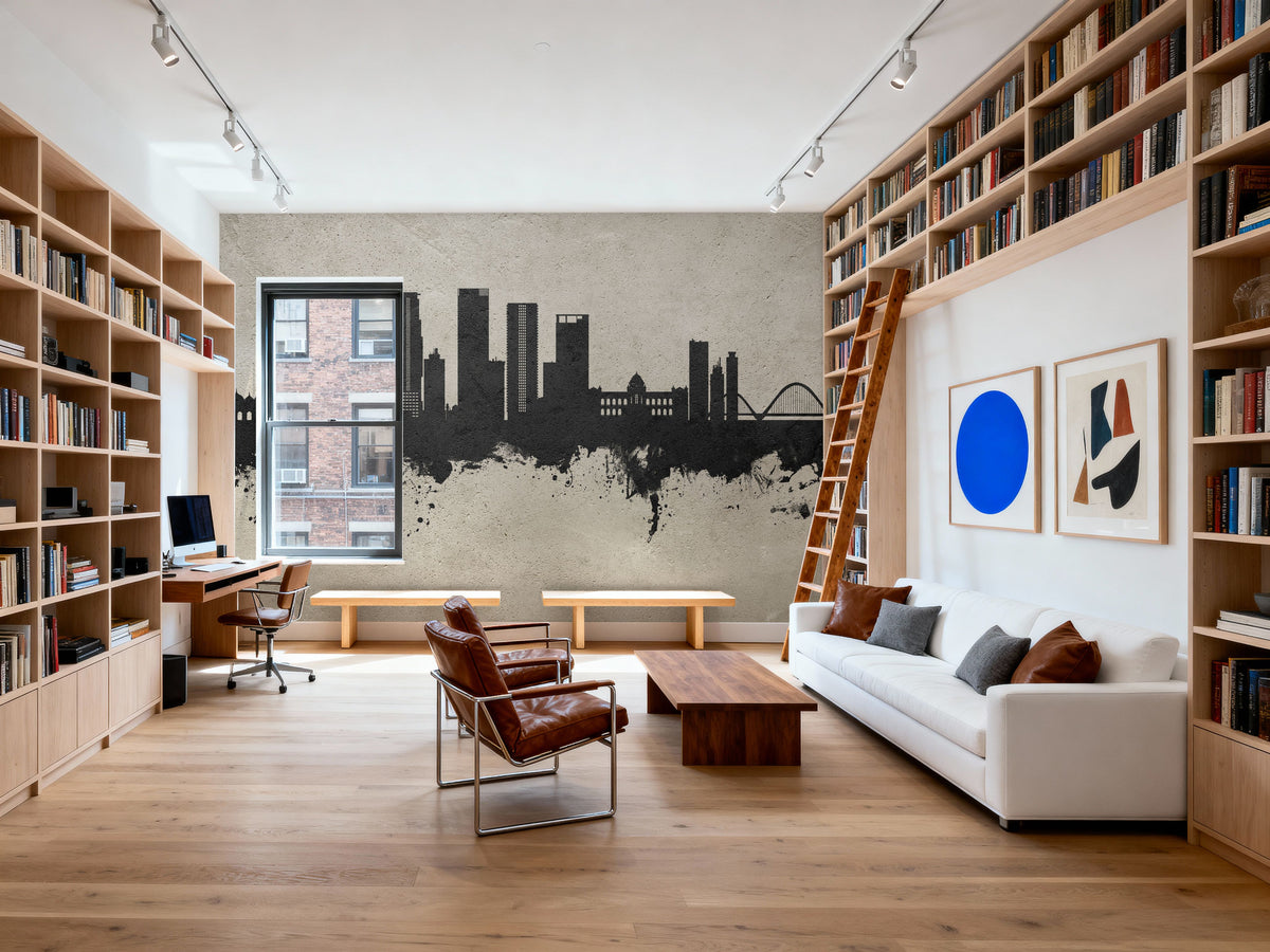 Dhaka Bangladesh Skyline Concrete Mural Wallpaper - room preview 02