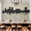 Wichita Kansas Skyline Concrete Mural Wallpaper - room preview 02