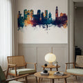 Utrecht the Netherlands Skyline Blue & Bronze Mural Wallpaper - room preview 02