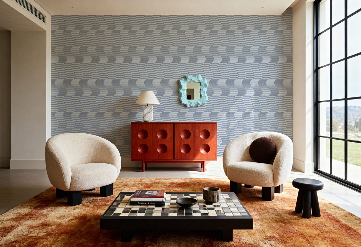 Pulse, Sky Blue Mural Wallpaper - room preview 02
