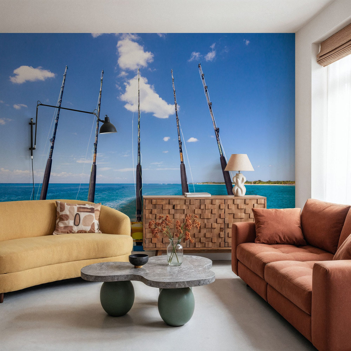 Deep Sea Rods Mural Wallpaper - room preview 02
