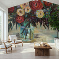 Winter Floral Mural Wallpaper - room preview 02