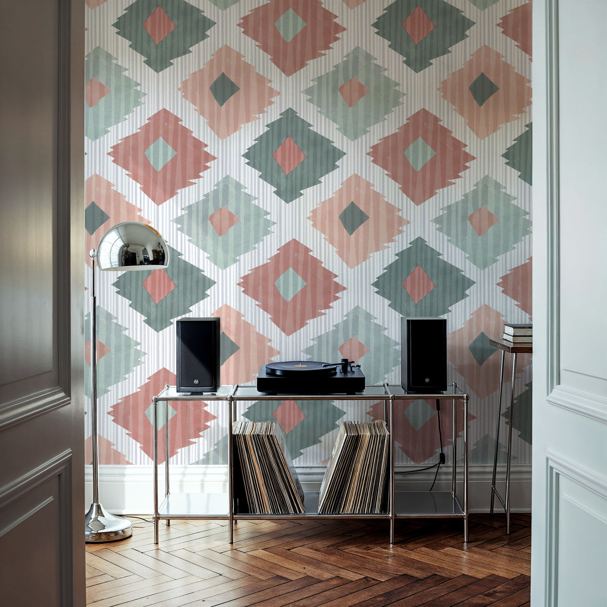 Ikat Pattern V Mural Wallpaper - room preview 02