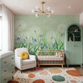 Dandelion Meadow, Green Mural Wallpaper - room preview 02