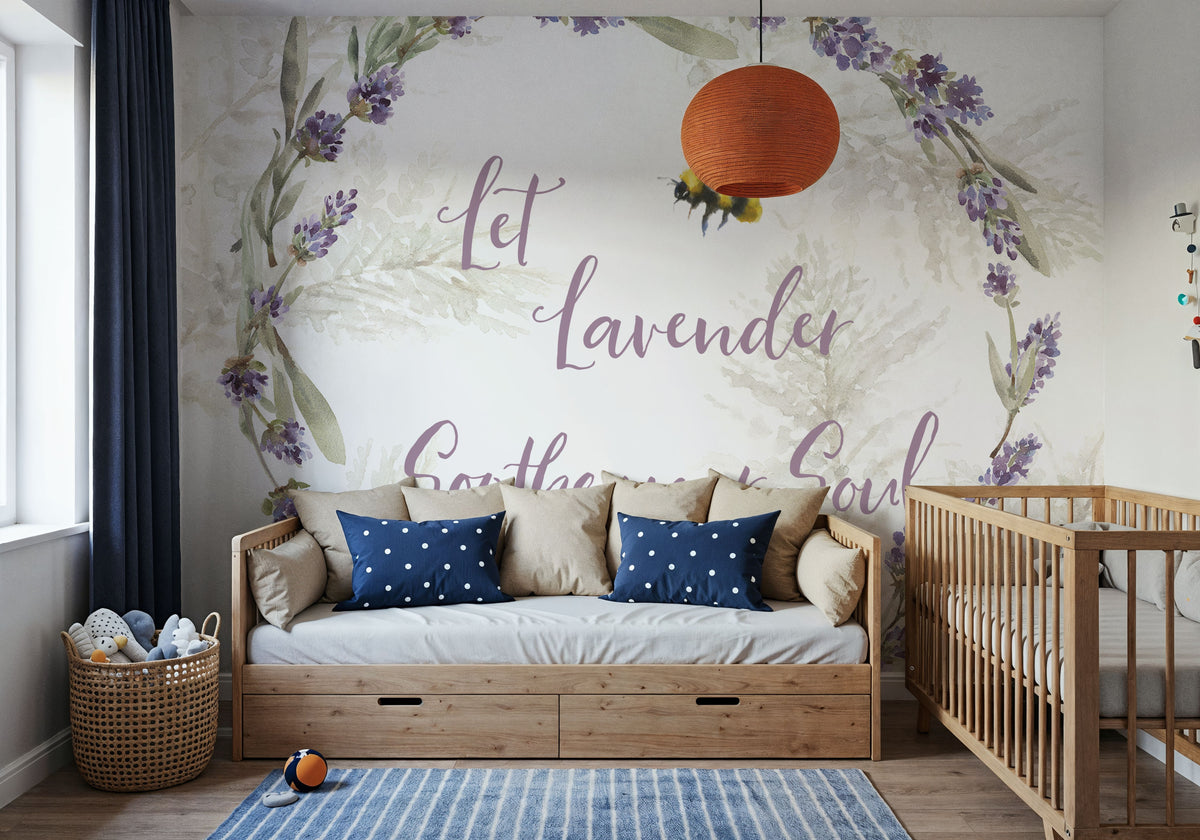 Fresh Lavender VII Mural Wallpaper - room preview 02