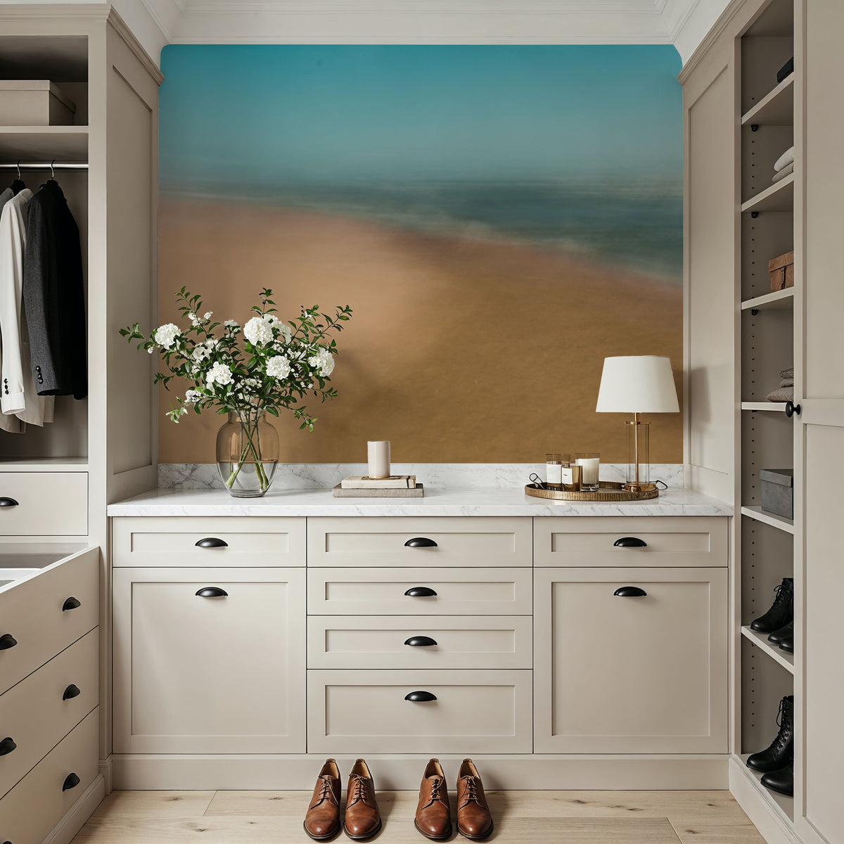 Sand and Surf Mural Wallpaper - room preview 02