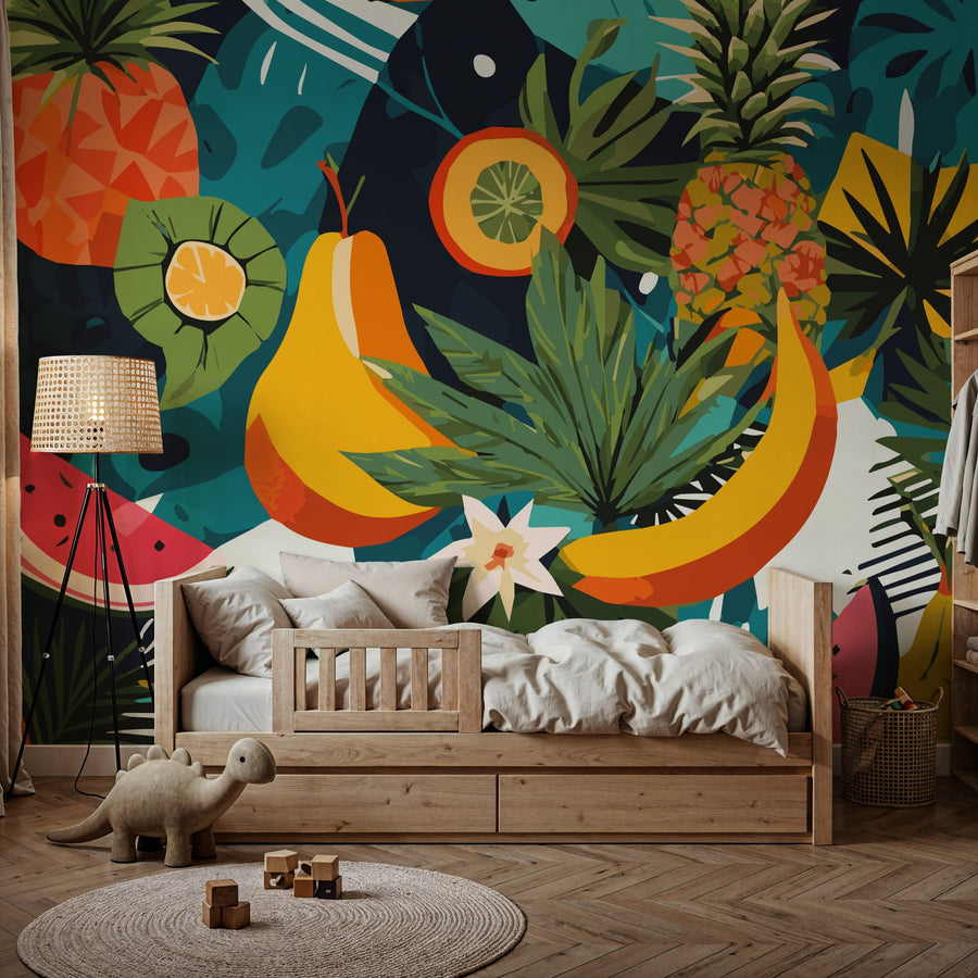 Tropical Wallpaper Mural – Jungle Wall Mural – Tropical Fruits